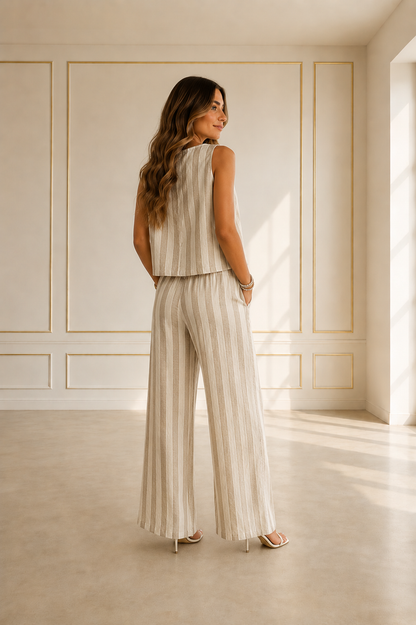 Conjunto rayado dorée