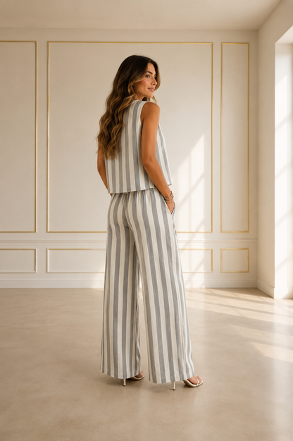 Conjunto rayado dorée