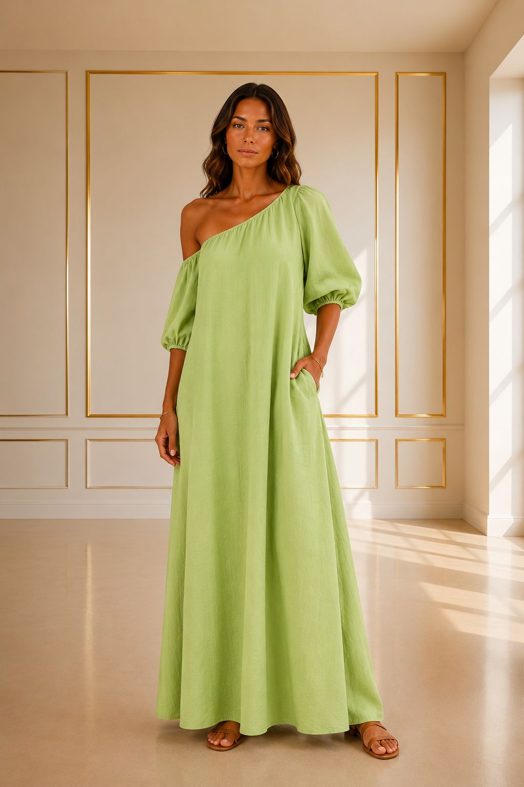 Vestido hombro caído