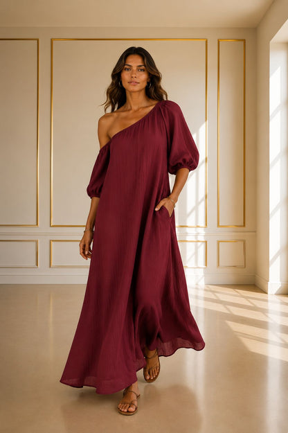 Vestido hombro caído